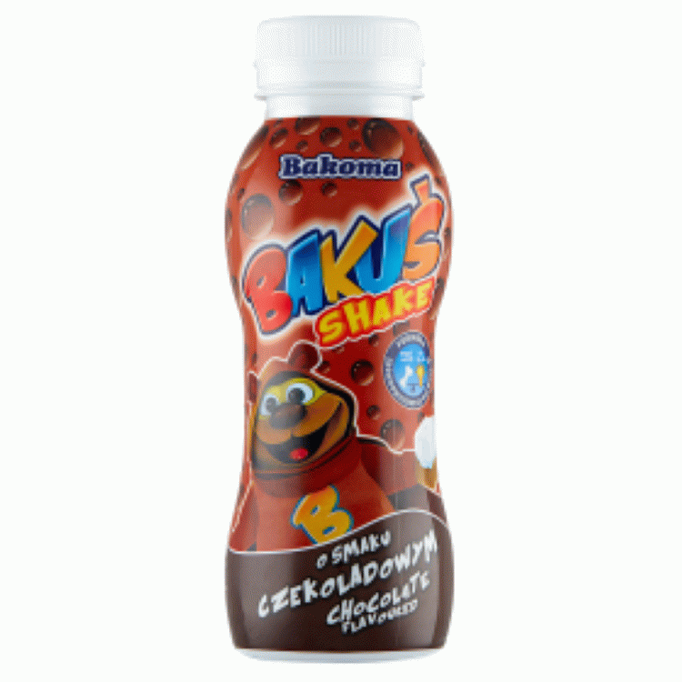 Bakuś Shake o smaku czekoladowym 230g Bakoma