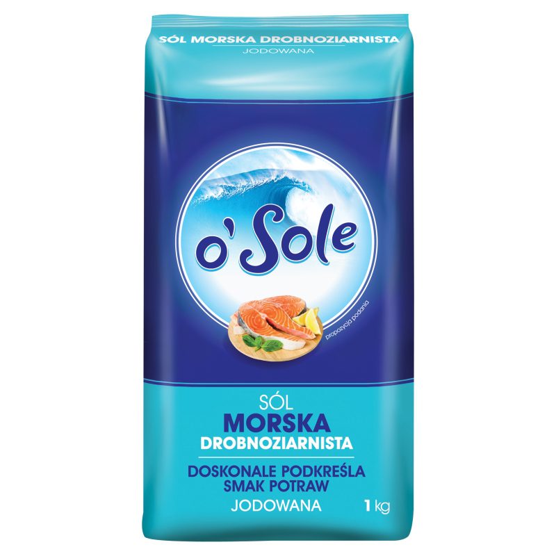 Sól morska drobnoziarnista jodowana 1 kg o’Sole