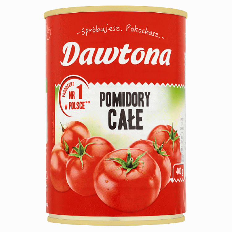 Pomidory całe bez skórki 400 g Dawtona