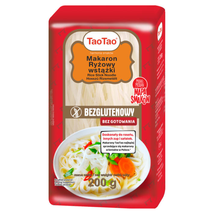 Makaron ryżowy wstążki bezglutenowy 200g Tao Tao