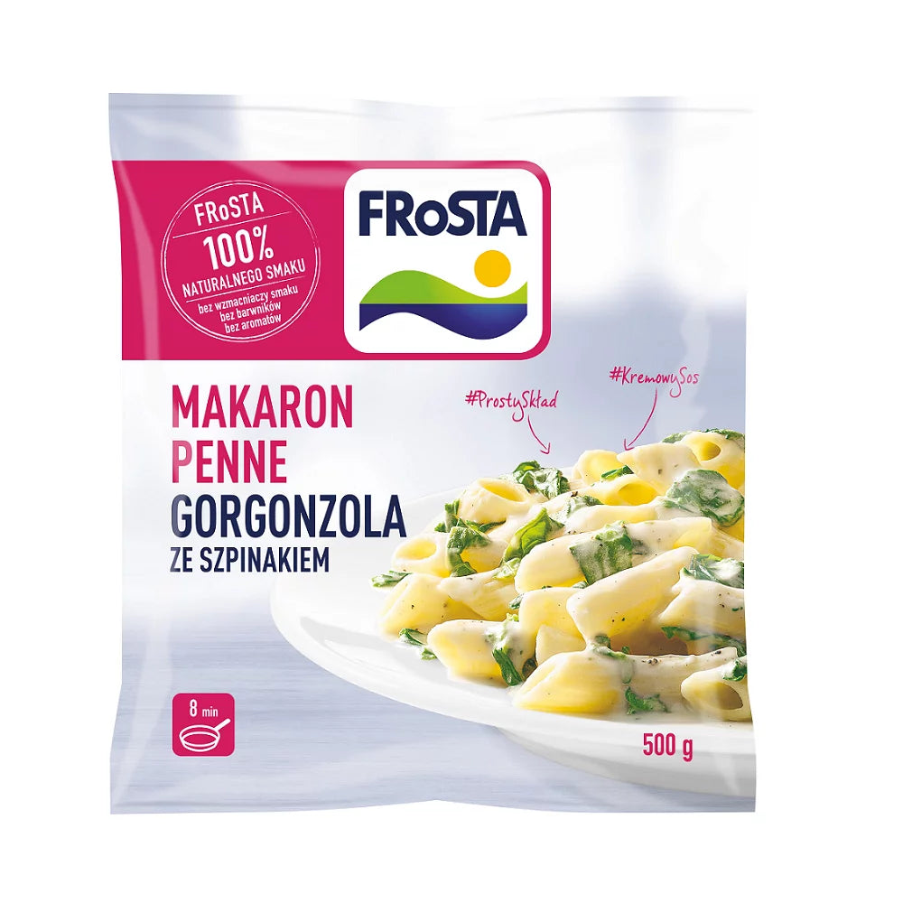 Makaron penne gorgonzola ze szpinakiem 500g Frosta