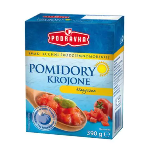 Pomidory krojone w soku pomidorowym 390g Podravka