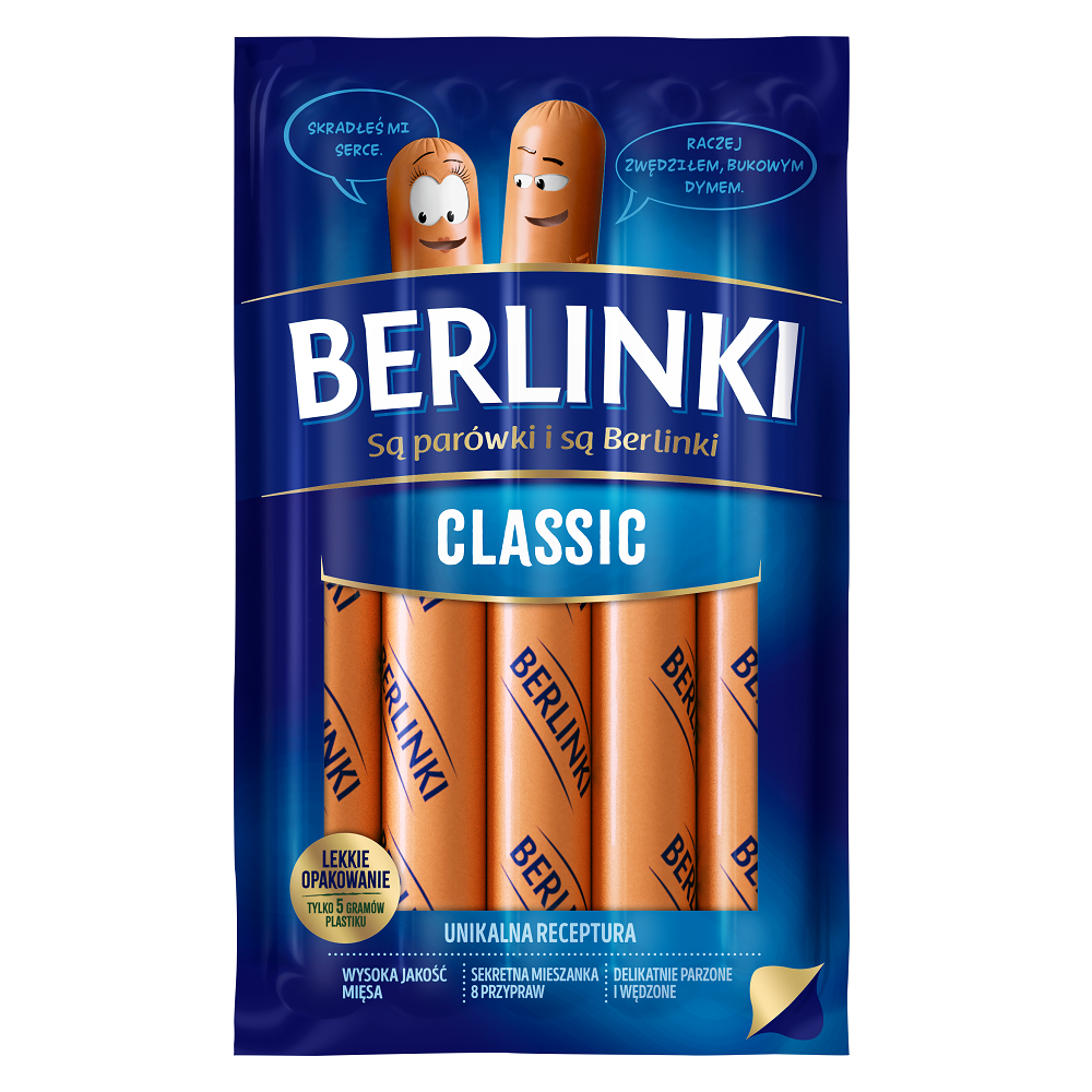 Parówki Berlinki classic 250g Animex