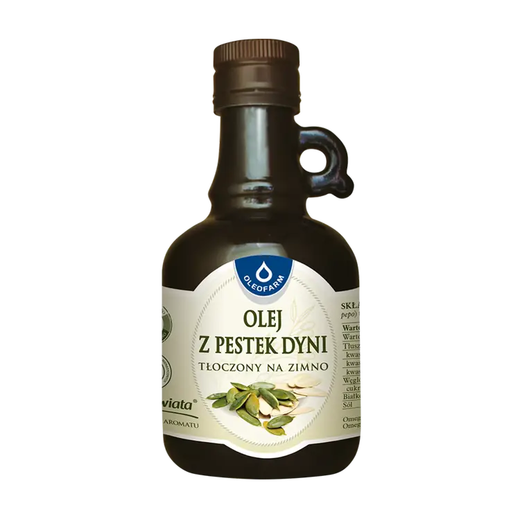 Olej z pestek dyni tłoczony na zimno 250ml Oleofarm