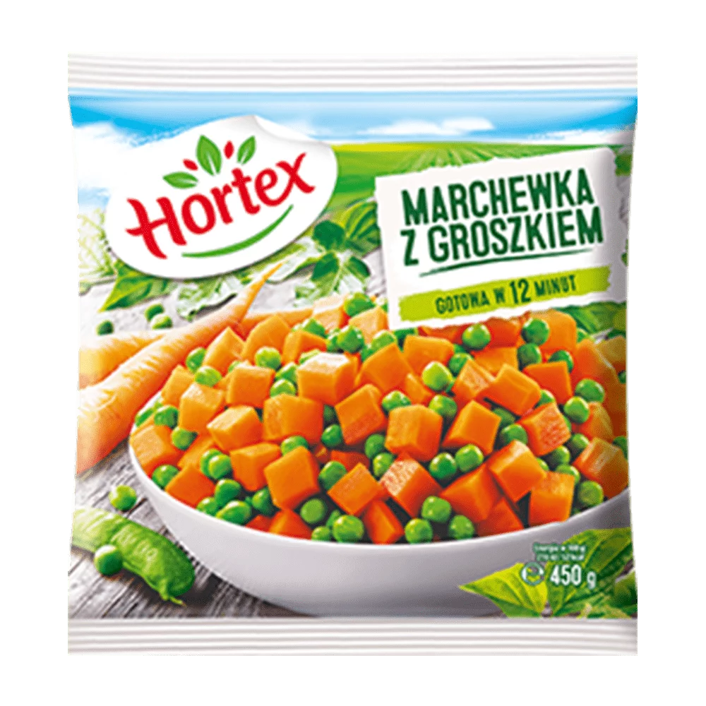 Marchewka z groszkiem mrożona 450g Hortex