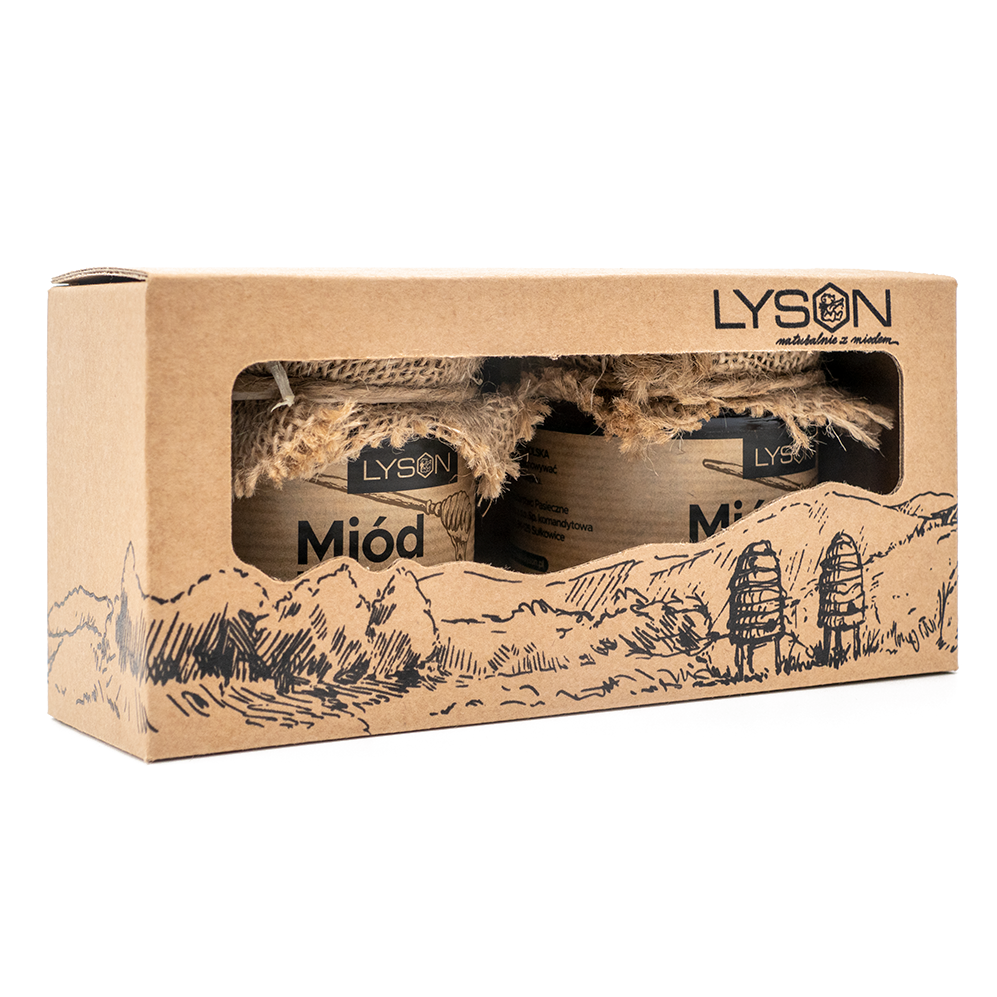 Zestaw miodów Beskidy 2x250g Łysoń