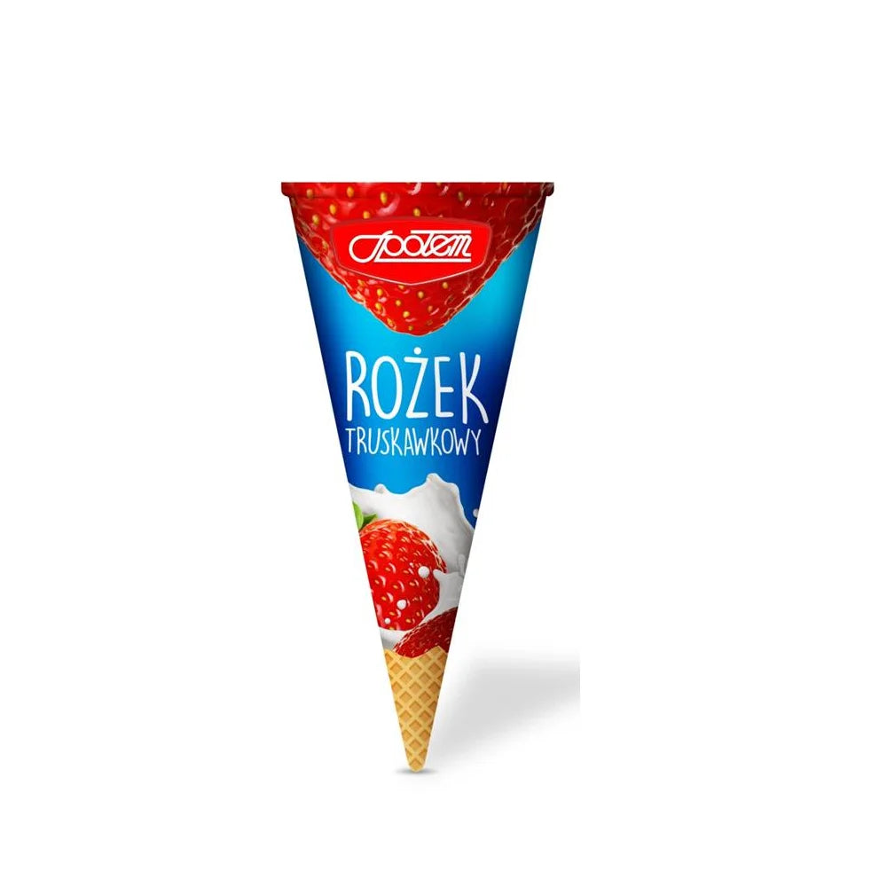 Lody rożek truskawkowy 120ml MW Społem