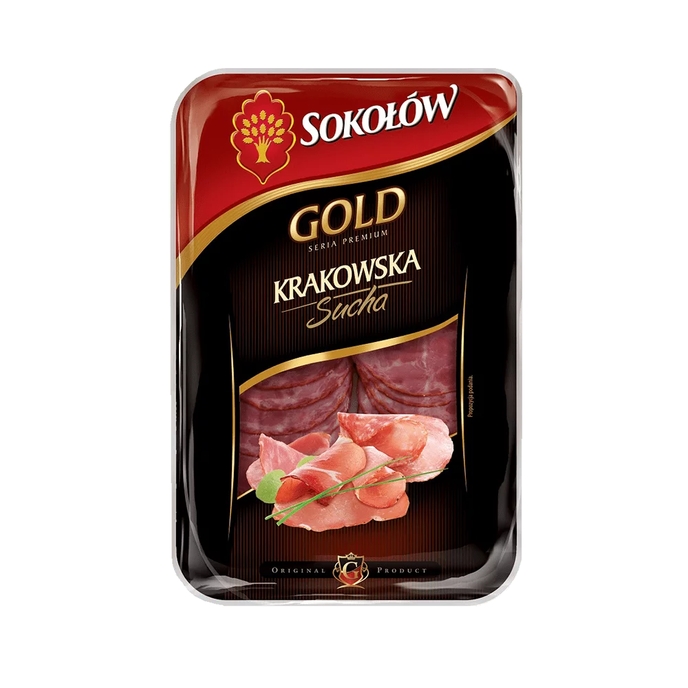 Kiełbasa krakowska sucha gold plast.100g Sokołów
