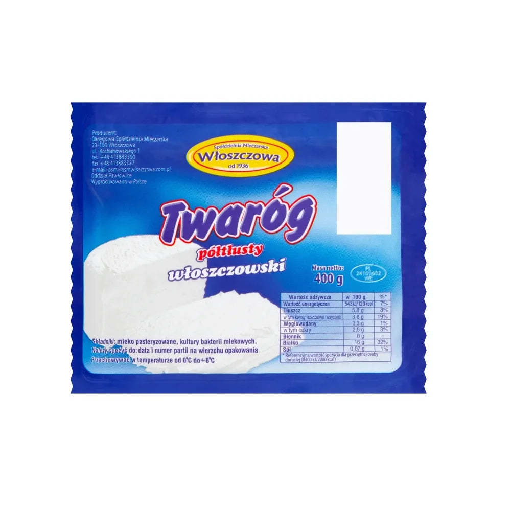 Twaróg półtłusty włoszczowski 400g Włoszczowa