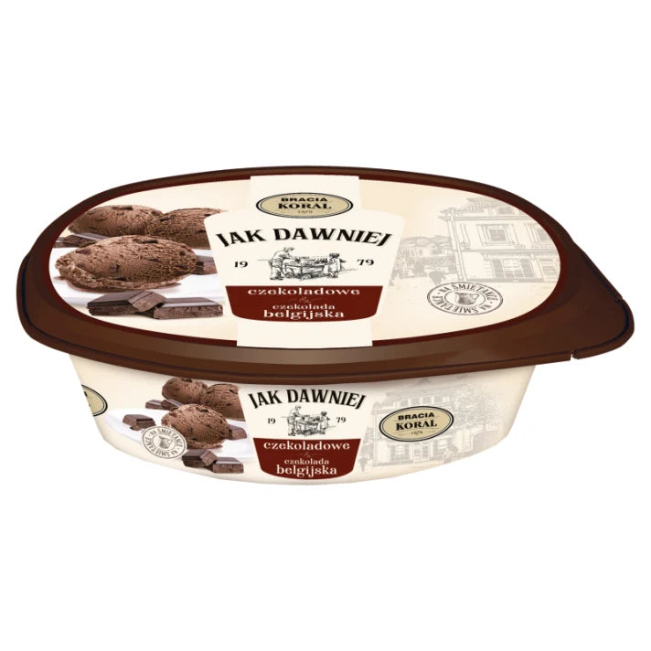 Lody czekoladowe z czekoladą belgijską Jak Dawniej 900ml Bracia Koral