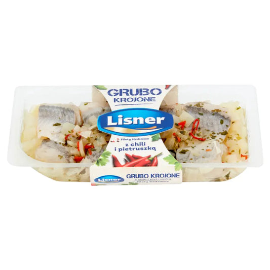 Grubo Krojone Filety śledziowe z chili i pietruszką 200g Lisner