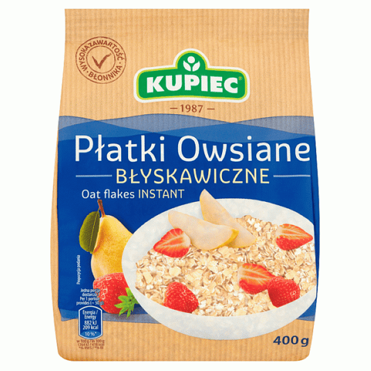 Płatki owsiane błyskawiczne 400g Kupiec