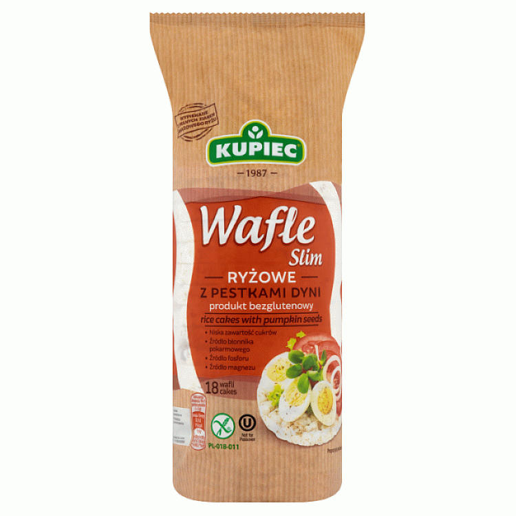Wafle ryżowe z pestkami dyni 90g Kupiec