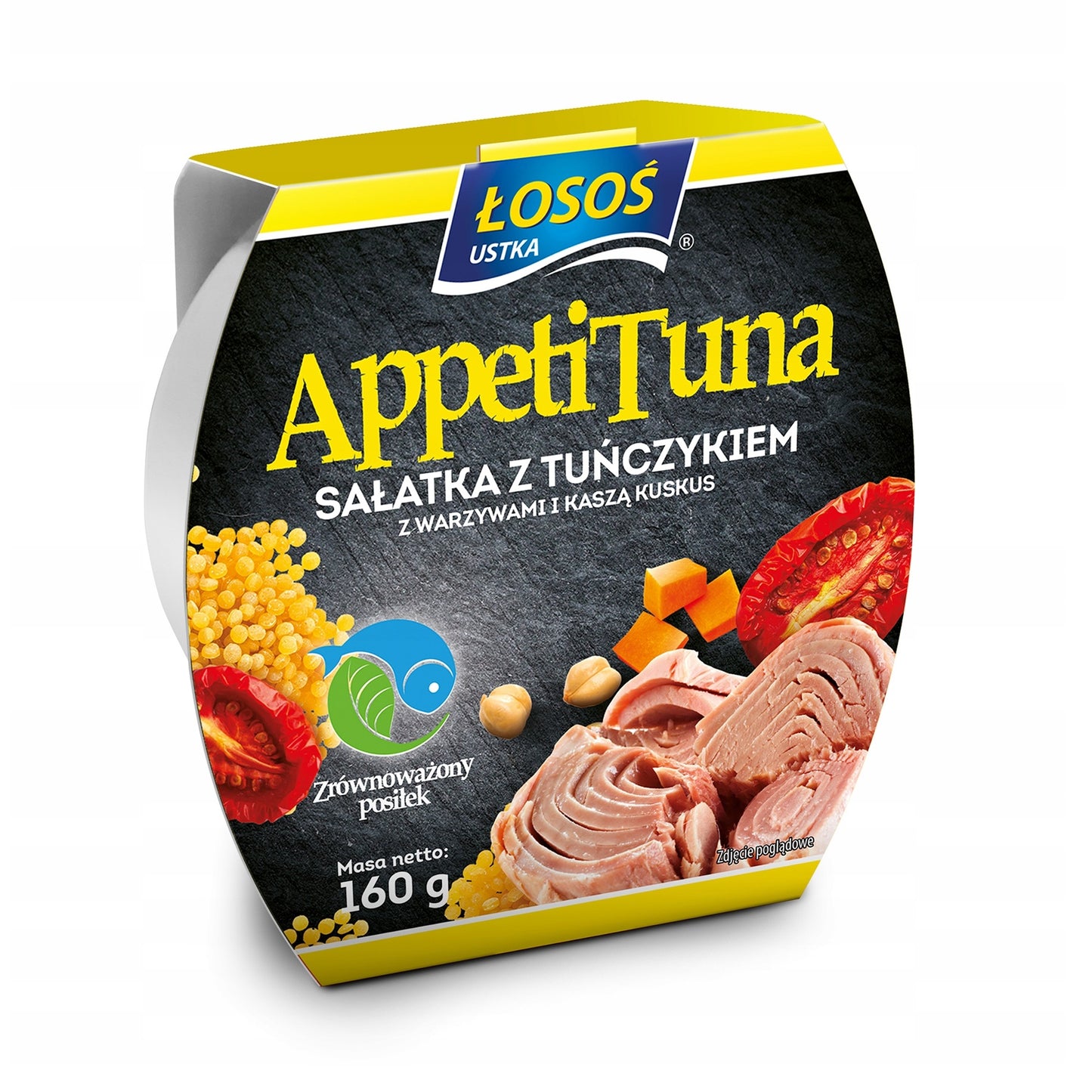 Sałatka z tuńczykiem warzywami i kaszą kus kus 160g Łosoś Ustka