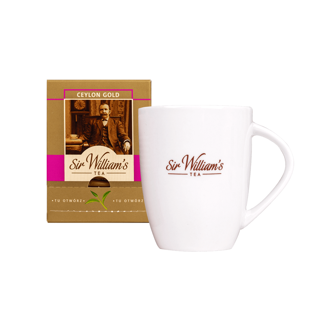 Zestaw 15 Herbat Ceylon Gold Z Kubkiem Porcelanowym Sir William’s Tea