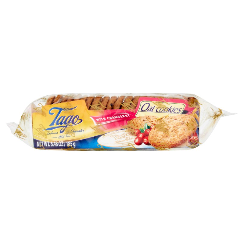 Ciasteczka Owsiane z Żurawiną 185g Tago