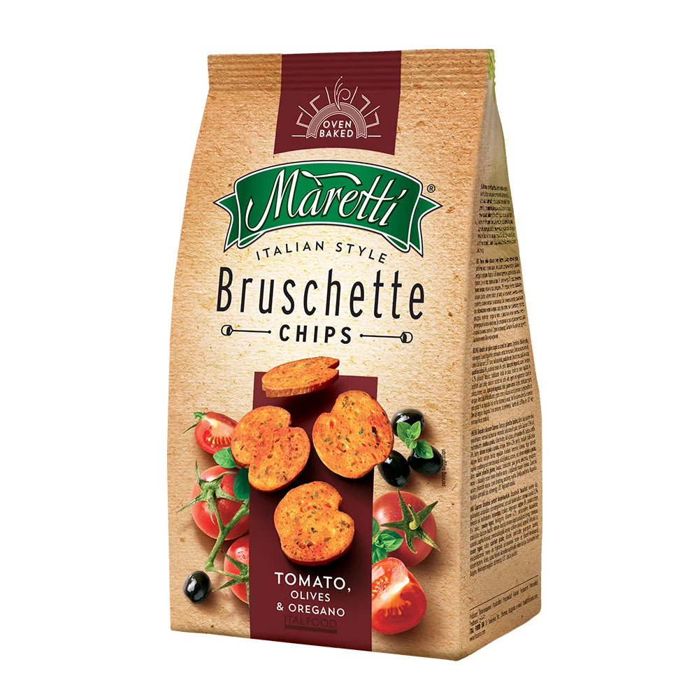 Pieczywo Bruschetta Maretti o smaku pomidorów, oliwek i oregano 70g Italmex