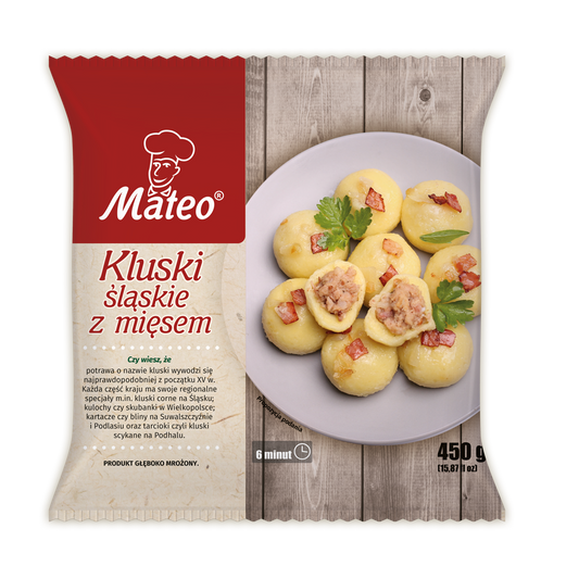 Kluski śląskie z mięsem 470g Mateo