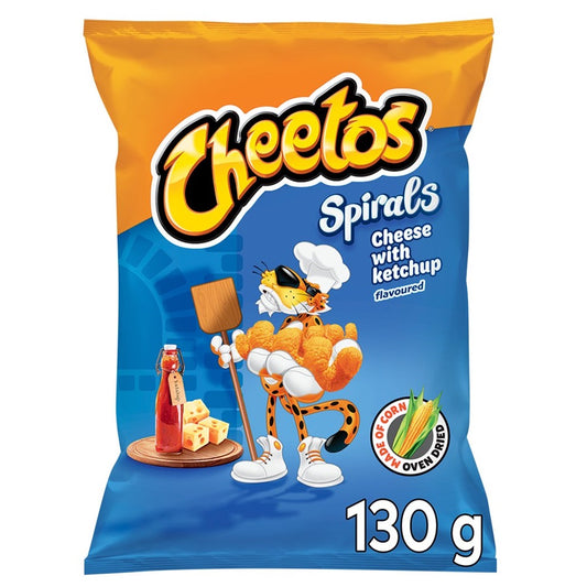 Chrupki kukurydziane o smaku serowo-ketchupowym 130g Cheetos Spirals