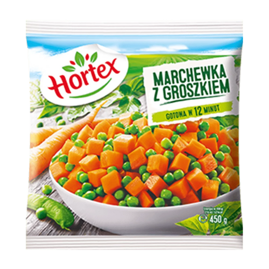 Marchewka z groszkiem mrożona 450g Hortex