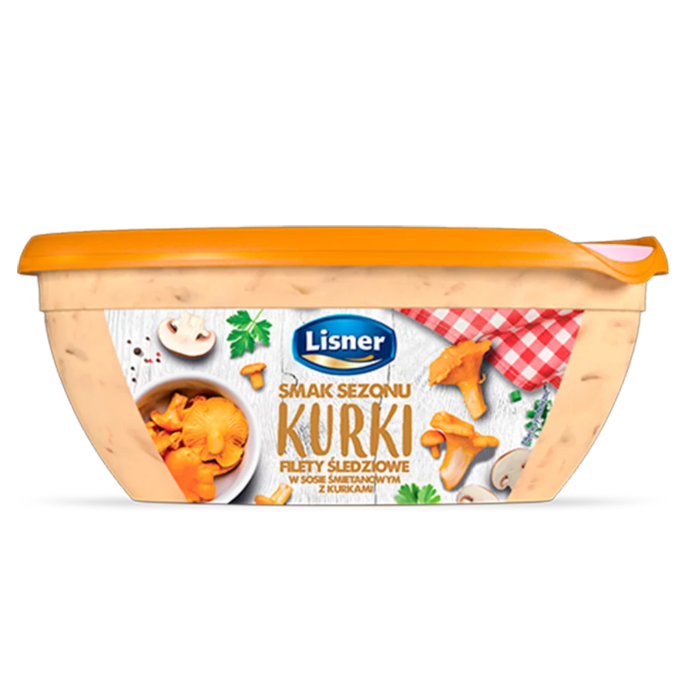 Filety śledziowe w sosie grzybowym z kurkami 280g Lisner